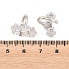 Brass Micro Pave Clear Cubic Zirconia Cuff Earrings EJEW-G471-40P-5