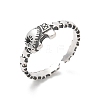 Sterling Silver Open Cuff Rings for Women RJEW-R008-01AS-04-4