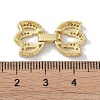 Rack Plating Brass Micro Pave Clear Cubic Zirconia Fold Over Clasps KK-NH0002-02G-3