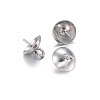201 Stainless Steel Cup Pearl Peg Bails Pin Pendants STAS-O107-16P-3
