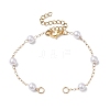 Round ABS Imitation Pearl Beads Link Chain Bracelet Making AJEW-JB01301-1