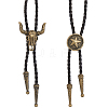 2Pcs 2 Styles Adjustable Vintage PU Leather Bolo Tie NJEW-GF0001-10AB-1