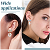4 Pairs 2 Colors Rack Plating Brass Micro Pave Clear Cubic Zirconia Earring Findings KK-BC0015-27-5