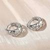 Hollow Triangle Brass Micro Pave Clear Cubic Zirconia Hoop Earrings EJEW-G452-04P-2