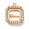 Rack Plating Brass Micro Pave Clear Cubic Zirconia Pendant Cabochon Settings KK-NH0001-17KCG-1