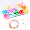 2400Pcs 15 Colors Opaque Baking Paint Glass Beads DGLA-TA0001-25-3