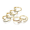 Brass Micro Pave Cubic Zirconia Cuff Finger Rings RJEW-N032-007-NF-1