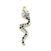 Snake Shape Alloy Rhinestone Pendants PALLOY-Q030-01C-1