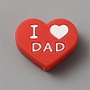 Heart with Word I Love Dad Silicone Beads SIL-WH0001-61A-1