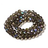 Electroplate Transparent Glass Beads Strands EGLA-A035-T8mm-L16-2