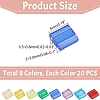 160Pcs 8 Colors 2-Hole Baking Paint Transparent Glass Seed Beads SEED-AR0001-27-2