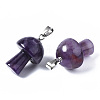Natural Amethyst Pendants G-N0325-10D-3