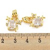 Brass Micro Pave Clear Cubic Zirconia Pendants KK-G490-32G-3