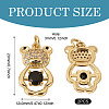2Pcs Brass Micro Pave Cubic Zirconia Pendants KK-TA0002-81C-3