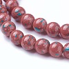 Opaque Baking Painted Glass Beads Strands GLAA-L024-B-34-2