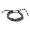 Natural & Synthetic Gemstone and Synthetic Hematite Adjustable Braided Bead Bracelets BJEW-H626-01-5