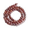 Electroplated Natural Agate Round Beads Strands G-L598-A01-01C-3