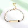 304 Stainless Steel Rhinestone Cup Chain Bracelets BJEW-G753-02G-03-2