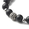 Energy Power Synthetic Black Stone & Synthetic Hematite Beads Stretch Bracelets Set for Men Women BJEW-JB06793-10