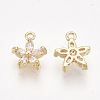 Brass Cubic Zirconia Charms KK-S348-435-2