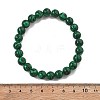 Synthetic Malachite Bead Stretch Bracelets X-BJEW-K212-B-031-3