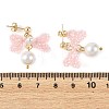 Glass Seed Bead and Shell Pearl Bead Dangle Earrings EJEW-MZ00766-6