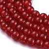 Red Crackle Glass Round Beads Strands X-CCG-Q001-8mm-13-3