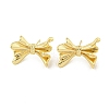 Bowknot Rack Plated Brass Stud Earrings for Women EJEW-Z051-06G-1