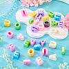 40Pcs 5 Styles UV Plating Opaque Acrylic European Beads OACR-TA0004-91-5