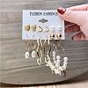 6 Pairs Alloy Earring Sets WGC7E5F-03-1