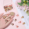 30Pcs 3 Colors Printed Alloy Pendants ENAM-BM0001-25-3