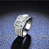 Rhodium Plated 925 Sterling Silver Micro Pave 6.5x3.9mm Moissanite Finger Rings WGBE16F-30-1