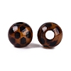 Leopard Print Opaque Acrylic European Beads OACR-N162-18A-2