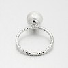 Brass Acrylic Pearl Finger Rings for Wedding Jewelry RJEW-J061-P-3