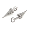 Brass Micro Pave Clear Cubic Zirconia Pendants KK-CBAD9DF-08P-2