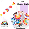 GOMAKERER 24Pcs 8 Style Silicone Focal Beads SIL-GO0001-30-6