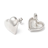 Rack Plating Brass Heart Stud Earrings EJEW-Q766-02P-2