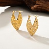 304 Stainless Steel Textured Leaf Hoop Earrings for Women DP2797-1-1
