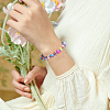 250Pcs Flower Printed Handmade Polymer Clay Beads CLAY-SP0001-18-5