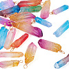 20Pcs Natural Dyed Quartz Pendants PALLOY-TAC0246-3
