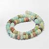 Frosted Rondelle Natural Flower Amazonite Beads Strands G-K094-8x5mm-B-2