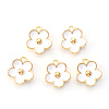 Light Gold Plated Alloy Enamel Pendants X-ENAM-R136-16A-1