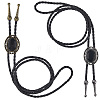 2Pcs 2 Colors PU Leather Lariat Necklace NJEW-GF0001-15-1