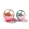 Rainbow ABS Plastic Imitation Pearl Beads OACR-MSMC001-03-3