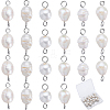 Natural Cultured Freshwater Pearl Potato Connector Charms PALLOY-SC00011-1