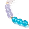 Glass Round Beaded Stretch Bracelets for Women Men BJEW-JB11487-3