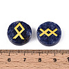 Brass Elder Futhark Alphabet Engraved Symbol Flat Round Natural Sodalite Rune Stones G-I373-01J-3