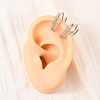 304 Stainless Steel Triple Pentagon Cuff Earrings LS-EJEW-K268-88P-3