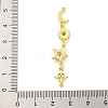 Rack Plating Brass Clear Cubic Zirconia Sun Moon Star Connector Charms KK-G513-40G-3