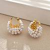 Brass ABC Plastic Imitation Pearl Basket Hoop Earrings EJEW-S270-08G-1